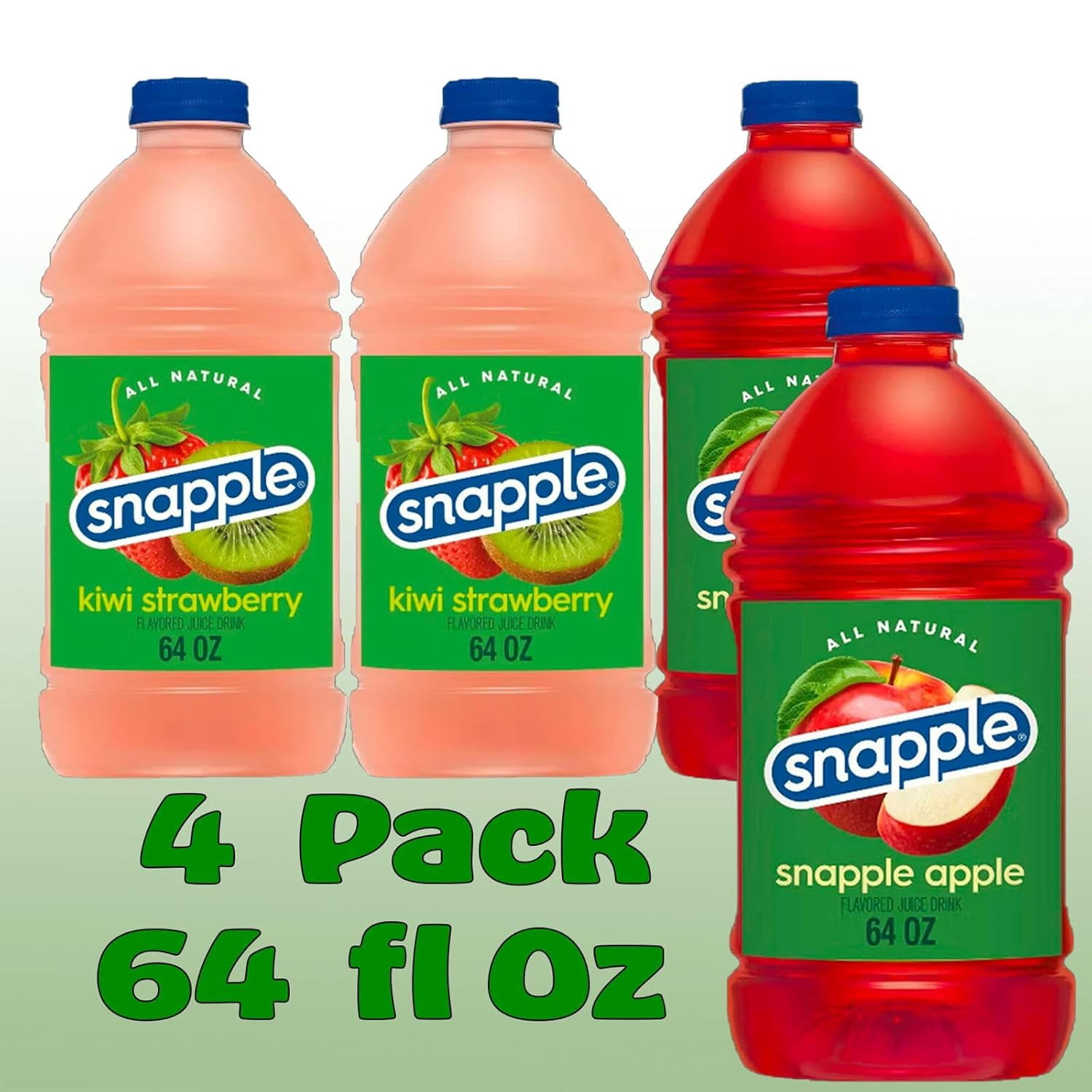 Snapple Variety Collection All Natural Fruit Juice Drink, 64 fl oz Plastic Bottles, 4-Pack
