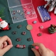 thumbnail image 3 of 1 Box 32pcs Christmas Glass Lampwork Beads Glass Holiday Beads Large Assorted Red Green Hand Painted Winter Loose Spacer Bead, 3 of 6