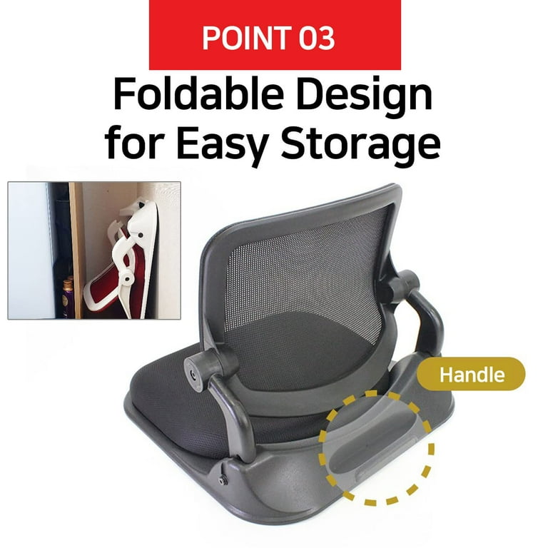 HIHIP Patented Hip Correction Japanese Legless Floor Chair Seat with Back Support Black