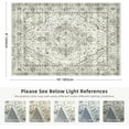 thumbnail image 2 of Boho Vintage Round Rug ft- Faux Wool Dreely Washable Area Rug Small Distressed Throw Rugs Floor Carpet for Door Mat Entryway Bedrooms Laundry (Round - ; Diameter Border ), 2 of 7