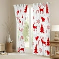 thumbnail image 3 of Manfei Red Reindeer Print Black Out Curtains for Kids, Cartoon Christmas Tree Curtains Pack of 2 (42x63 Each), Winter Snowflake Bedroom Curtains, Curtains and Drapes Decor, 3 of 6