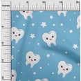 thumbnail image 2 of oneOone Viscose Jersey Light Blue Fabric Teeth Sewing Fabric By The Yard Printed Diy Clothing Sewing Supplies 60 Inch Wide, 2 of 7