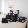 thumbnail image 5 of Manfei Teen Musical Note Bedding Comforter Set 7pcs, Princess Butterfly Queen Bedding Sets, Dreamy Mystic Galaxy Reversible Breathable Home Decor, 5 of 7