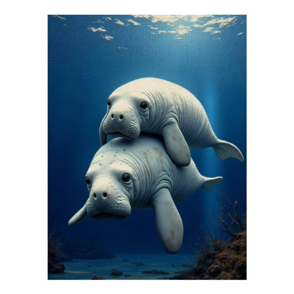 Diamond Art Kit for Adults, Cute Manatee Print No.5 Diamond Painting for Adults Beginners, 5D DIY Diamond Art Painting Kits, Colorful Diamond Painting Craft for Home Decor 12x16