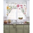 thumbnail image 2 of Botanical Floral Kitchen Swag Valances for Windows, Spring Colorful Flowers Butterfly Swag Valances Curtains for Living Room, Rod Pocket Window Treatments for Bathroom, Bedroom, Cafe, 56"x36", 2 of 6
