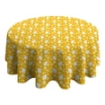 thumbnail image 4 of Yellow Lemon Fruit Shapes Orange Pattern Round Tablecloth 60"x60",Wrinkle Wipeable Table Cloth for Kitchen Dining Room Picnic Patio Party, 4 of 6