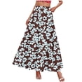 thumbnail image 4 of ZToonmas Women's Floral Print Elastic Waist A-Line Maxi Skirt High Waist Flowy Long Skirt with Pockets for Summer Casual Wear, 4 of 5