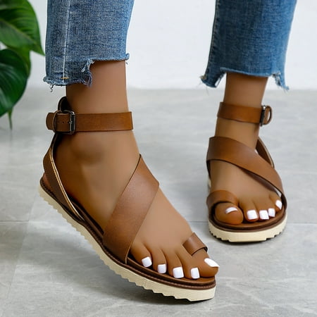 

Christmas Ladies Fashion Summer Solid Color Flip Flops Flat Buckle Beach Sandals And Slippers