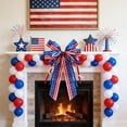 thumbnail image 5 of Large Patriotic Bow Wreath 4th of July Decor American Flag Bow for Labor Day, Veterans Day, Indoor Outdoor Red with Blue Stars Bunting Holiday，Window Decor, 5 of 6
