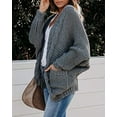 thumbnail image 4 of Women Open Front Long Sleeve Chunky Knit Cardigan Sweaters Outwear with Pockets, 4 of 5