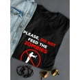 thumbnail image 3 of Do Not Feed The Zombies Design Women Black T-Shirt, Female Large, 3 of 4
