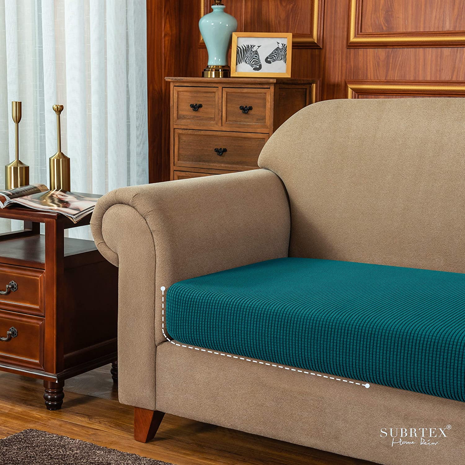 Stretch Sofa Seat Cushion Cover Couch Covers Furniture Protector (Armchair, Turquoise)