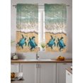 thumbnail image 2 of Coastal Turtle Tier Curtains 45 Inch Length,Sheer Curtains for Bedroom Living Room Window Summer Beach Nautical Ocean Waves Rod Pocket Drapes Kitchen Curtains Small Half Window 27.5"x45" 2 Panels, 2 of 7