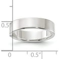 thumbnail image 3 of Sterling Silver Rhodium-Plated 5mm Flat Band (Size 5.5) Made In United States qwfb050rh-5.5, 3 of 5