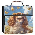 thumbnail image 2 of Haosy 3 Ring Zipper Binder with Shoulder Strap Waterproof Trapper Keeper 2 Inch D-Ring 500 Sheets Capacity, Beagle Dog and Butterfly, 2 of 8