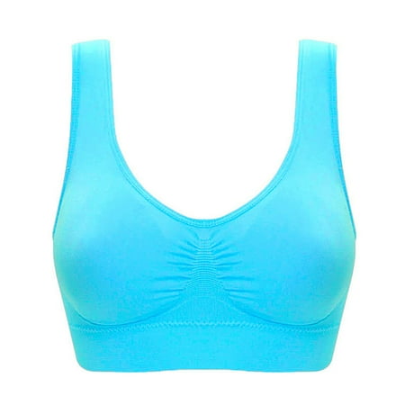 

DENGDENG Women s Wirefree Push Up Seamless Plus Size Bras Comfort with Removable Pads Sports Bra