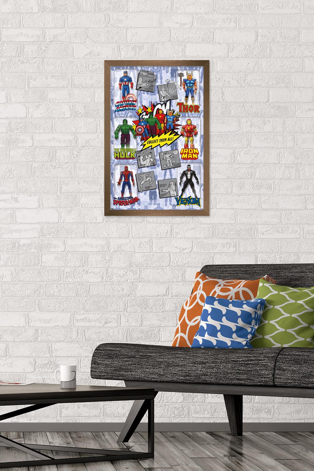 Marvel Comics - Action Figures Wall Poster, 14.725" x 22.375", Framed