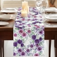 thumbnail image 3 of Table Runners 70 Inches Long Dress Scarves, Purple Pink Roses Farmhouse Coffee/Dining/Kitchen Table Decor, Holiday Table Runner, Spring Floral Elegant Pastoral Botanical 13x70 Inch, 3 of 9