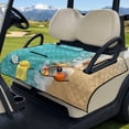 thumbnail image 2 of COEQINE Quilted Golf Cart Seat Cover, Folds Like a Bag with Handle for Easy Carry, 51.2"x30.3" Universal Fit for EZGO Yamaha Club Car 2-Seaters, 4 Pockets, Beach Starfish Seashell, 2 of 8