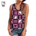 thumbnail image 5 of Nouveau Mode Simple Polyvalent Vêtements pour Femmes Grande Taille Été Hello Kitty Imprimé Col Rond Sans Manches T-Shirt Débardeur Yening, 5 of 5