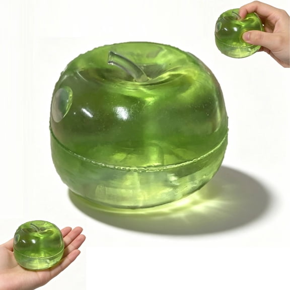 Apple Squishy,Green Apples Squishy Shaped Stress Balls,Slow Rebound Clear Fruit Squeeze Fidget Toy Anxiety Relief Soft Stress Ball Pinch Sensory Toy