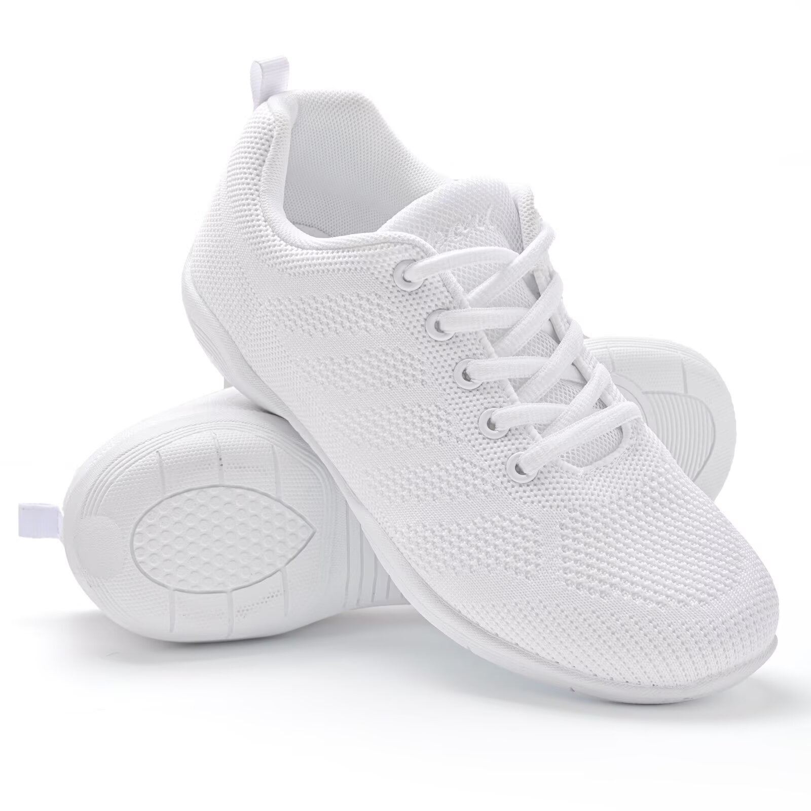Dynadans Girls Cheer Shoes Solid White Comfortable Gym Shoes