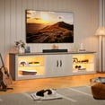 thumbnail image 1 of Bestier 70" Modern LED TV Stand for TVs up to 75" TV Cabinet for Living Room, Wash White, 1 of 8
