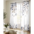 thumbnail image 5 of Grey Brown Leaves Sheer Curtains 63 Inch Length 2 Panels Set for Living Room/Bedroom, Summer Botanical Kitchen Curtains with Grommet Semi-Sheer Curtains Drapes Voile Window Treatments 42"x63"x2, 5 of 7