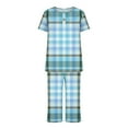 thumbnail image 6 of Wancir Women Pajama Sets Two-Piece Nightwear Short Sleeve Sleepwear 1/4 Button Down Pj Lounge Sets with Long Pants, 6 of 6