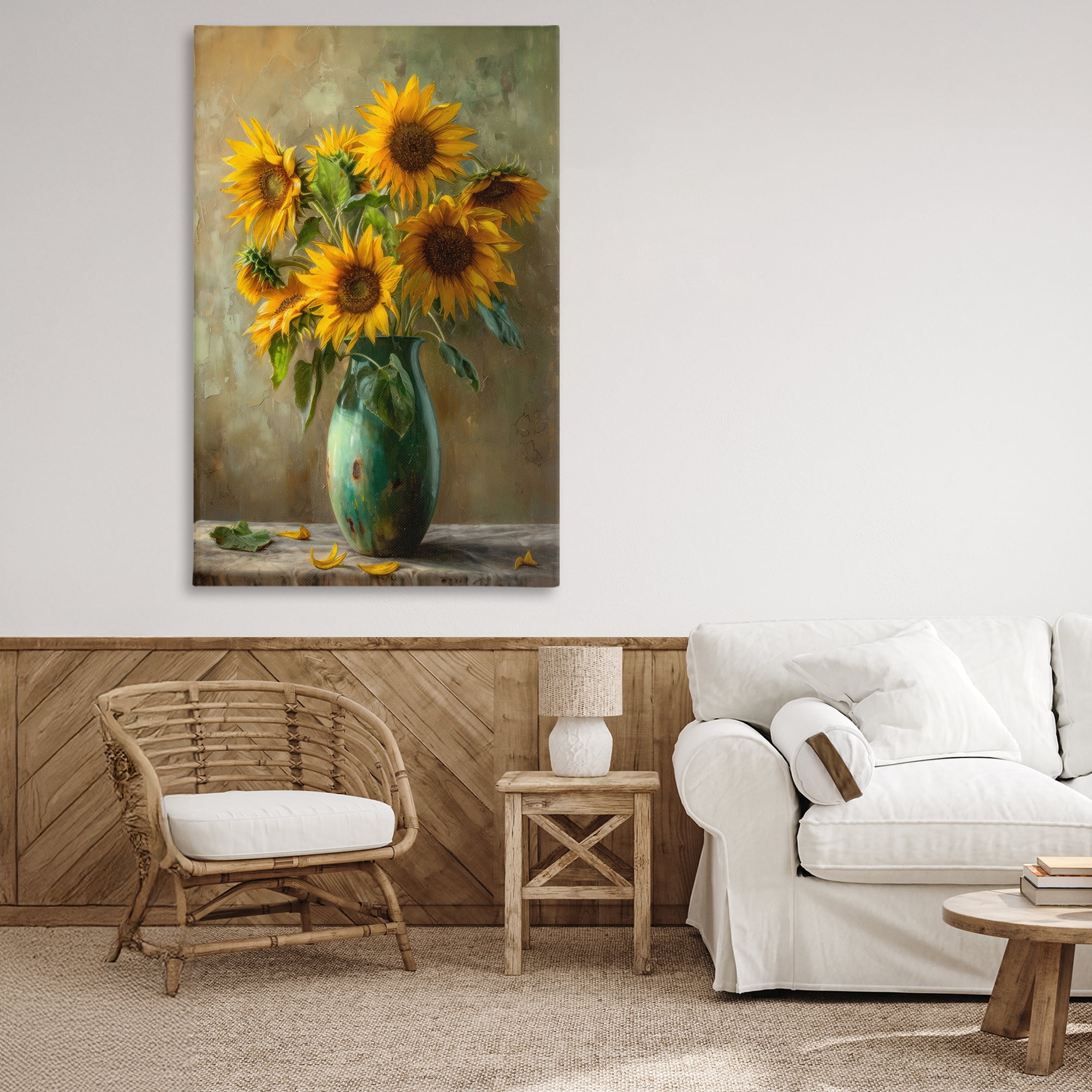 Stupell Industries Moody Sunflower Vase Canvas Wall Art, design by Creative Studio