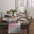 thumbnail image 4 of Table Runner Dresser Scarves 72 Inch Long, Pink and Grey Gradient Modern Geometric Linen Dining Table Runners Abstract Beach Tabletop Scarf for Wedding Holiday Party Kitchen, 4 of 7