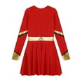 thumbnail image 5 of TiaoBug Girls Kids Diamond Long Sleeve Dance Dresses Cheer Leader Cheerleading Team Uniform Dress Up Red 8, 5 of 7
