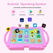 Kids Tablet, 7 inch Android Tablet for Kids, 4GB RAM 32GB ROM 1TB Expand, Toddler Tablet with Parental Control, IPS Screen, Dual Camera, Educational, Games, Shockproof Case for Boys/Girls (Pink)