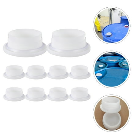 Topbathy 10Pcs White Plastic Bung Caps Drum Plug for 200L Chemical Drums Leak Proof Seal