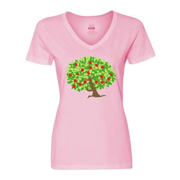 Inktastic Apples in Tree Women's V-Neck T-Shirt