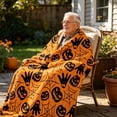 thumbnail image 5 of Yhmxh Halloween Throw Blankets, Soft Ghost Throw Blanket Cute Funny Spooky Blanket, Cozy & Warm Halloween Decor Plush Fuzzy Reversible Blankets for Bed Sofa Couch Livingroom Chair Car Travel, 5 of 6