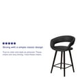 thumbnail image 4 of Flash Furniture Brynn Series 23.75'' High Contemporary Cappuccino Wood Counter Height Stool in Black Vinyl, 4 of 12