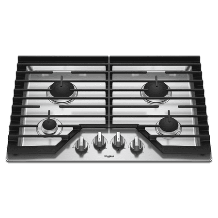 Whirlpool - 30" Gas Cooktop - Stainless Steel