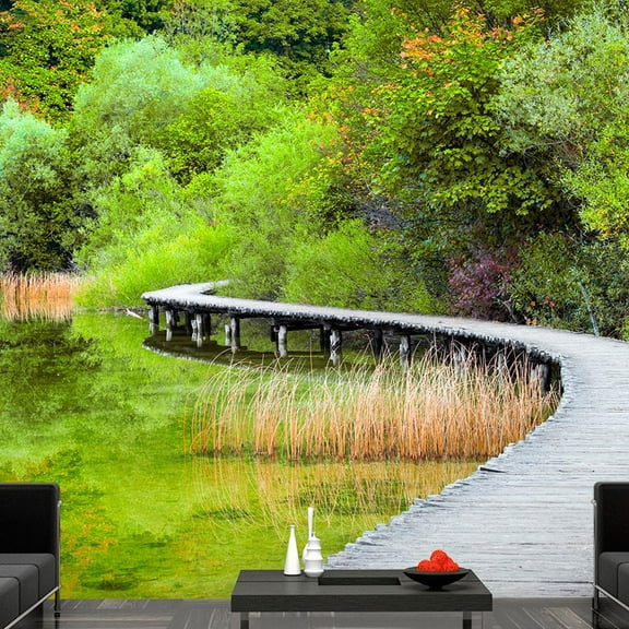 Tiptophomedecor Peel and Stick Wallpaper Wall Mural - Beautiful Green - Removable Wall Decals