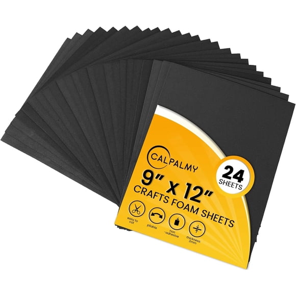 24 Piece Black 9x12 Inch EVA Cosplay Foam Sheet 2mm Thick High Density Art Craft Project