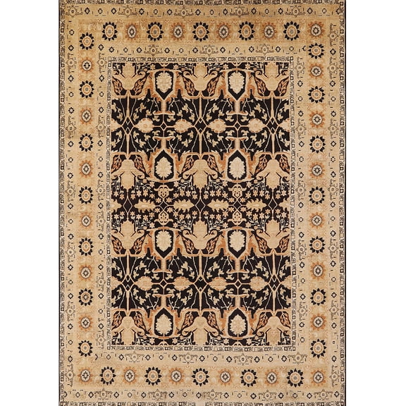 Ahgly Company Machine Washable Indoor Rectangle Industrial Modern Sangria Brown Area Rugs, 5' x 7'