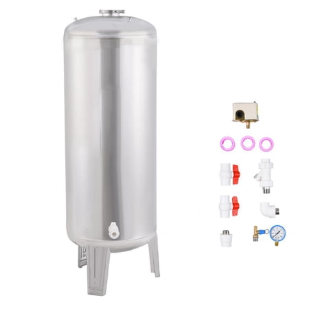 Gonipol Water Pressure Tanks 200L Stainless Steel Industrial Agricultural Pressure Tank Garden Watering Heavy Duty Pressure Tank with Gauge for Factories Schools gaudily