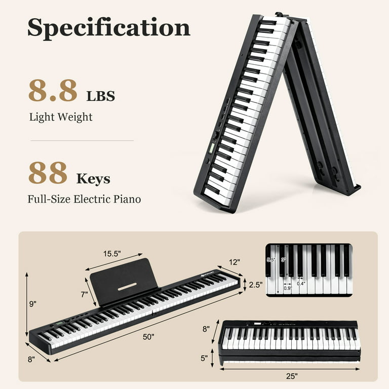 Costway 88 Key Foldable Electronic Piano for sale online