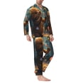 thumbnail image 2 of Salouo Cute Butterfly Bear Print Button-Front Long Sleeve Pajama Set for Men, Soft 2Pjs Men's Long Sleeve Sleepwear-X-Large, 2 of 7