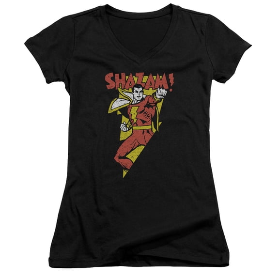 DC Comics In Bolt Junior Women's V-Neck T-Shirt Black