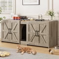 thumbnail image 3 of SELOOYE Cat Litter Box Enclosure for 2 Cats, Hidden Litter Box Furniture with Double Rooms, Cat Bed, PVC Pad and Scratch Pad, Grey, 3 of 8