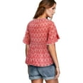 thumbnail image 2 of Ellos Women's Ruffle Trim Peasant Blouse Shirt, 2 of 6