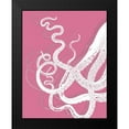thumbnail image 2 of Fab Funky 12x14 Black Modern Framed Museum Art Print Titled - Octopus Tentacles White On Pink, 2 of 5