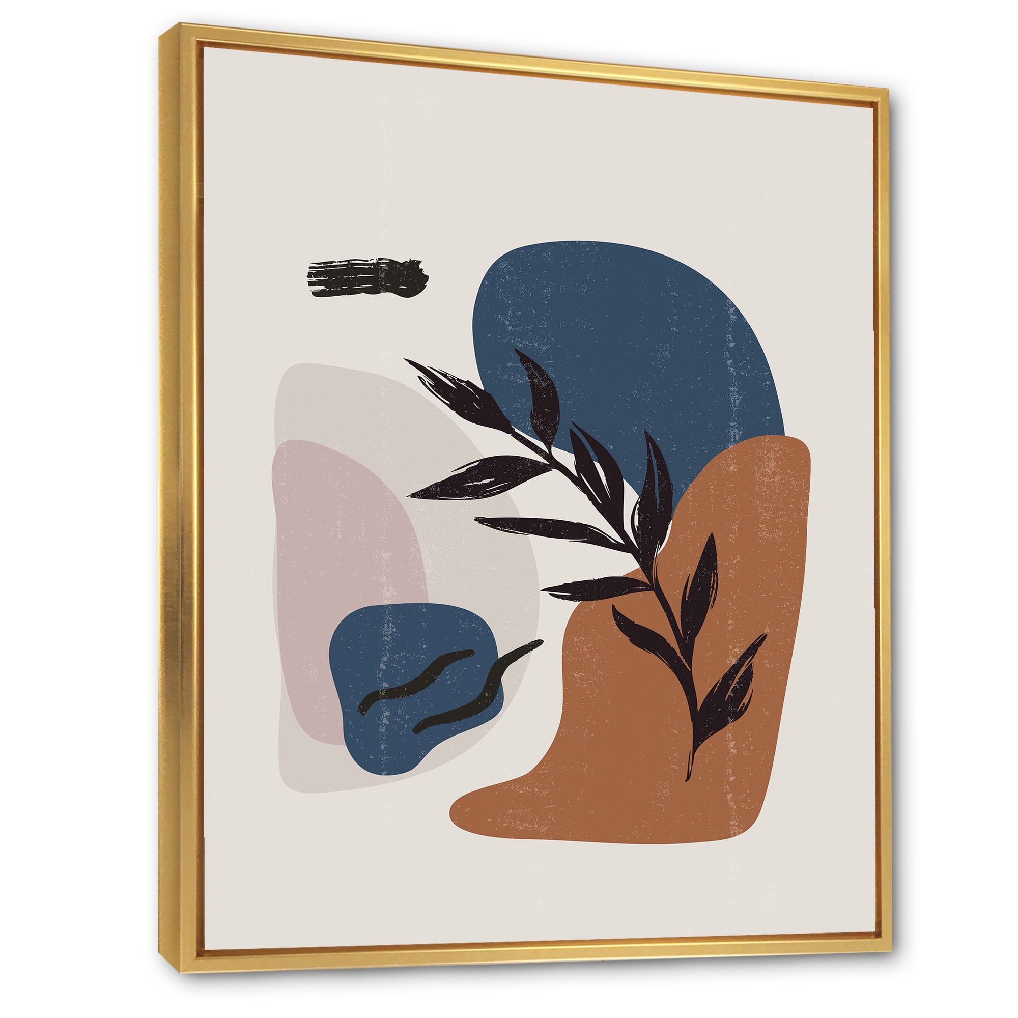 Designart 'Boho Minimalist Botanical Vintage Print' Modern Framed Canvas Wall Art Print