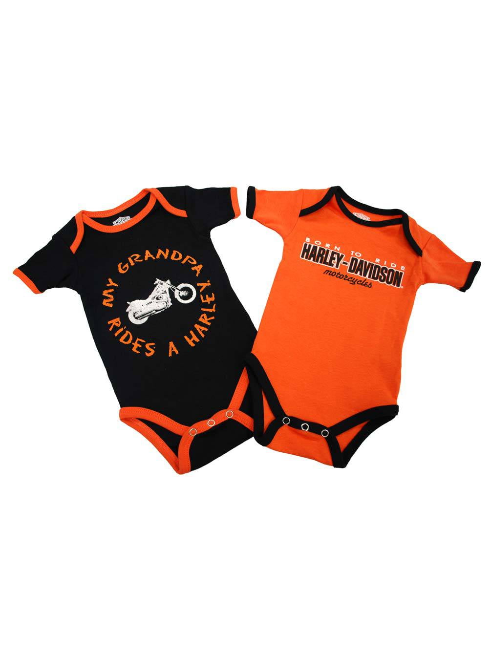 Harley-Davidson Baby Boys 'GRANDPA RIDES Un Harley Creeper 2-Pack 1153044 